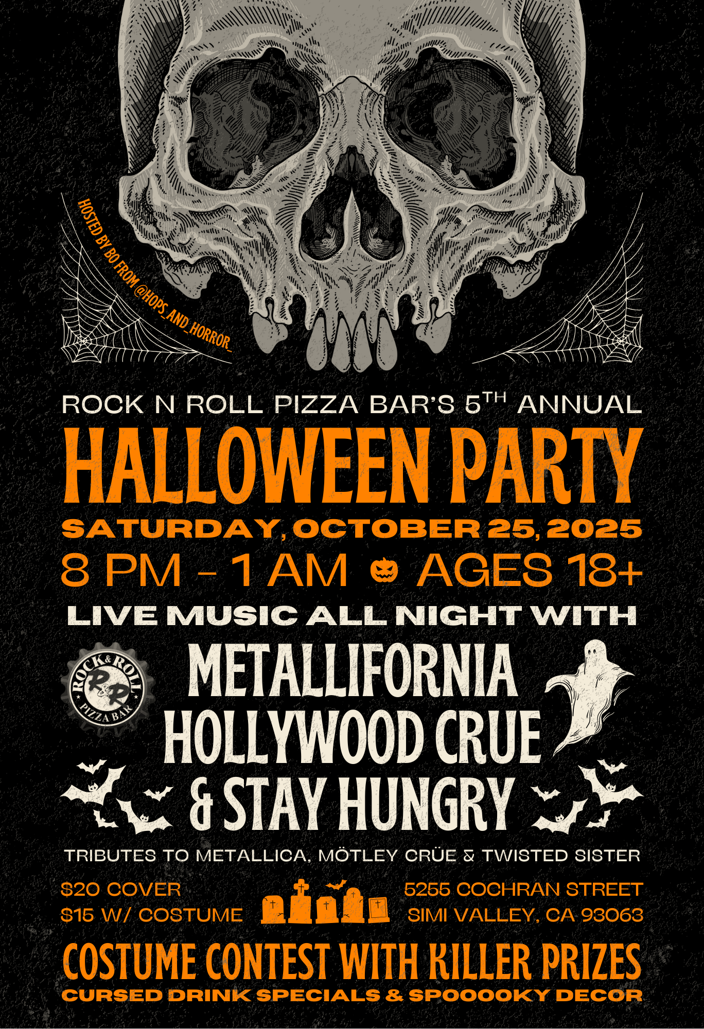 5th Annual Halloween Party with Metallifornia, Hollywood Crue, and